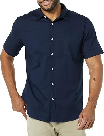 Immagine di Navy Blue Short Sleeve Button-Up Shirt 6
